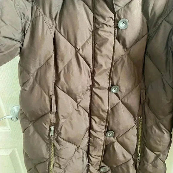 H&M Womens Quilted Brown Puffer Jacket - Picture 3 of 6